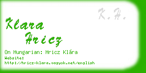 klara hricz business card