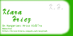 klara hricz business card